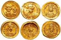 6-piece lot of Roman and Byzantine Gold Solidi