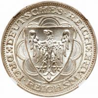 Germany. 3 Reichsmark, 1927-A NGC MS65 - 2