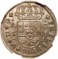 Spain. 2 Reales, 1725-J (Seville) NGC Unc