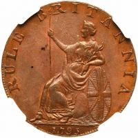 Great Britain. Hampshire. Conder Halfpenny, 1795 NGC MS64 BR - 2