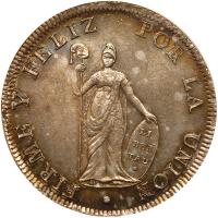 Peru. 8 Reales, 1826-JM (Lima) ANACS MS62 - 2