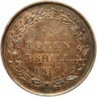 Great Britain. Three Shillings Bank Token, 1815 PCGS MS62 - 2