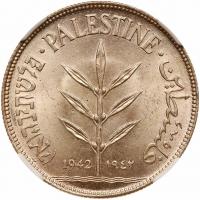 WITHDRAWN - Palestine. 100 Mils, 1942 NGC MS64