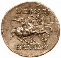 Bactria Kingdom. Eukratides, c. 171-135 BC. Silver Tetradrachm (15.88g) Sharpnes - 2