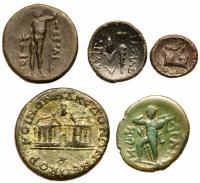 5-piece lot of Better Greek Bronzes VF - 2