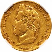 France. 20 Francs, 1841-A (Paris) NGC VF30
