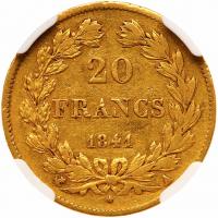 France. 20 Francs, 1841-A (Paris) NGC VF30 - 2