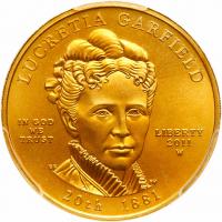 2011-W Lucretia Garfield $10 Gold Coin PCGS MS70