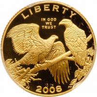 2008-W Bald Eagle $5 Gold Coin PCGS PF70 DC