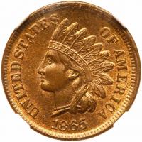 1865 Indian Head 1C NGC MS65 RB