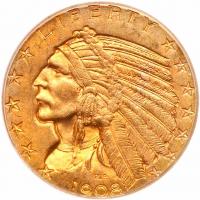 1908-D $5 Indian PCGS MS63