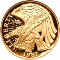 1987-W U.S. Constitution Bicentennial $5 Gold