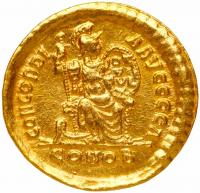 Theodosius I, AD 379-417, Gold Solidus (4.44 g) EF - 2