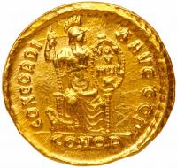 Valentinian II, AD 375-392, Gold Solidus (4.39 g) EF - 2