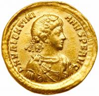 Valentinian II, AD 375-392. Gold Solidus (4.40 g) EF