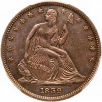 1839 Liberty Seated 50C. Drapery