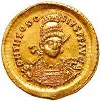 Theodosius II, AD 402-450. Gold Solidus (4.48g)