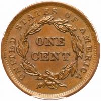 1842 N-6 R1 Large Date PCGS graded MS63 Brown, CAC Approved - 2