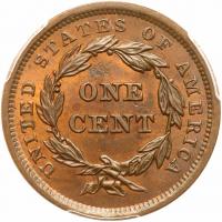 1842 N-9 R2 Large Date PCGS graded MS64 Brown, CAC Approved - 2