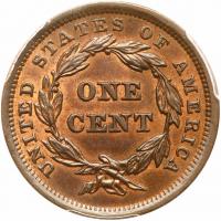 1843 N-2 R1 Petite Head, Small Ltrs PCGS graded MS64 Brown, CAC Approved - 2
