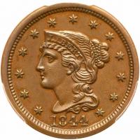 1844 N-5 R1 First 4 Repunched PCGS graded MS61 Brown