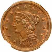 1845 N-3 R4 NGC graded MS65 Brown