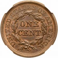 1845 N-8 R1 NGC graded MS63 Brown, CAC Approved - 2