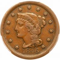 1846 N-25 R5 Tall Date, Repunched 1 PCGS graded VF25, CAC Approved