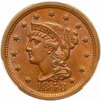 1848 N-8 R3- PCGS graded MS64 Brown, CAC Approved