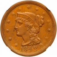 1848 N-37 R5- NGC graded MS63 Brown