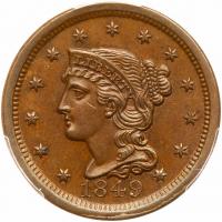 1849 N-28 R3 PCGS graded MS64 Brown