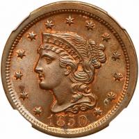 1850 N-17 R4+ NGC graded MS65 Brown