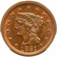 1851 N-9 R3- PCGS graded MS63 Brown