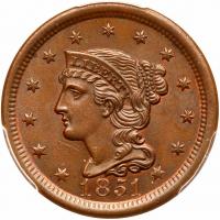 1851 N-23 R3 PCGS graded MS64 Brown, CAC Approved