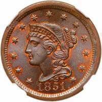 1851 N-39 R3 NGC graded MS66 Red & Brown