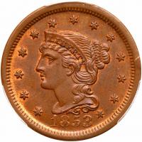 1853 N-5 R2- PCGS graded MS65 Brown, CAC Approved