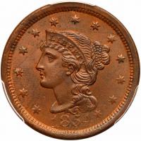 1854 N-19 R3+ PCGS graded MS64 Brown, CAC Approved