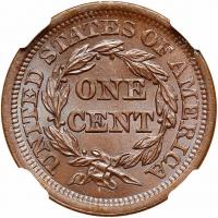 1854 N-26 R3+ NGC graded MS66 Brown, CAC Approved - 2