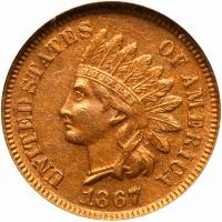 1867 Indian Head 1C NGC MS62 BR