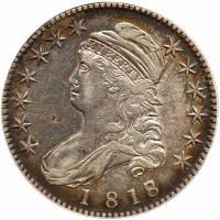 1818, 8 over 7. Small 8. Overton-102, Rarity 2