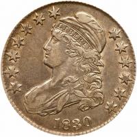 1830 Bust 50C ANACS EF45