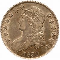 1830 Bust 50C. Sm 0 ANACS EF40