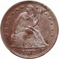 1872 Liberty Seated $1