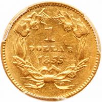 1855 $1 Gold Indian PCGS AU55 - 2