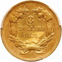 1874 $3 Gold - 2