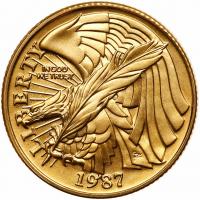 1987-W U.S. Constitution Bicentennial $5 Gold