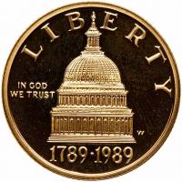 1989-W Congress Bicentennial $5 Gold Gem Proof