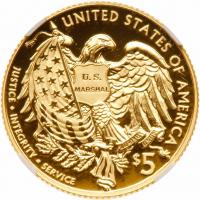 2015-W U.S. Marshals Service $5 Gold Coin NGC PF70 UC - 2