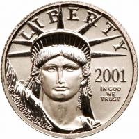 2001 $10 American Platinum Eagle Gem Unc