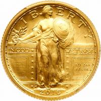 2016-W Standing Liberty Quarter 100th Anniversary Gold Coin PCGS Specimen 70
